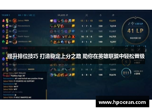 提升排位技巧 打造稳定上分之路 助你在英雄联盟中轻松晋级
