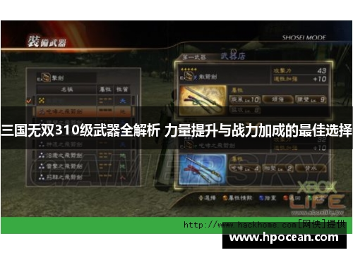 三国无双310级武器全解析 力量提升与战力加成的最佳选择